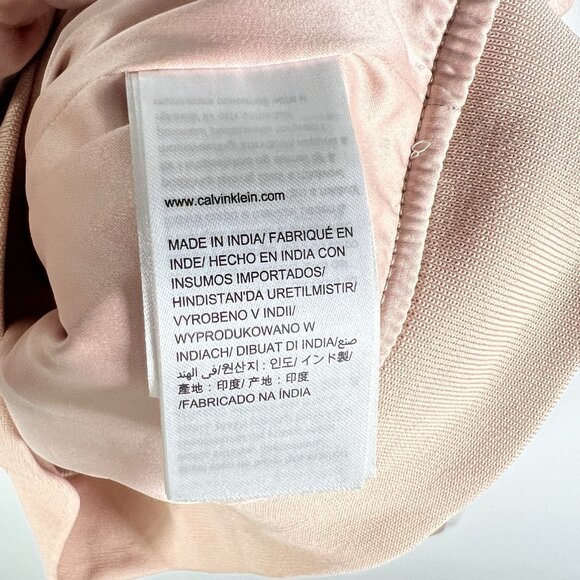 Calvin Klein Jeans Woman Puffy Satin Bomber Jacket Size Large Pink New With Tags - Picture 8 of 13